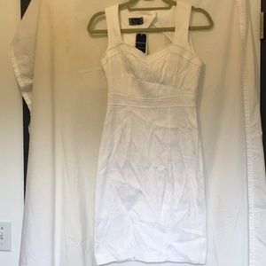 Fitted white cocktail dress